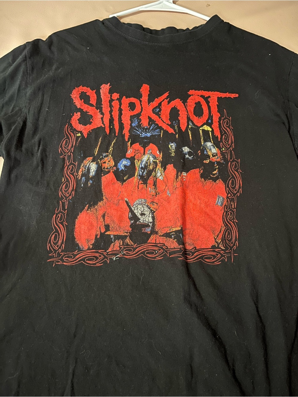 Black Slipknot Band Tee - Red Print